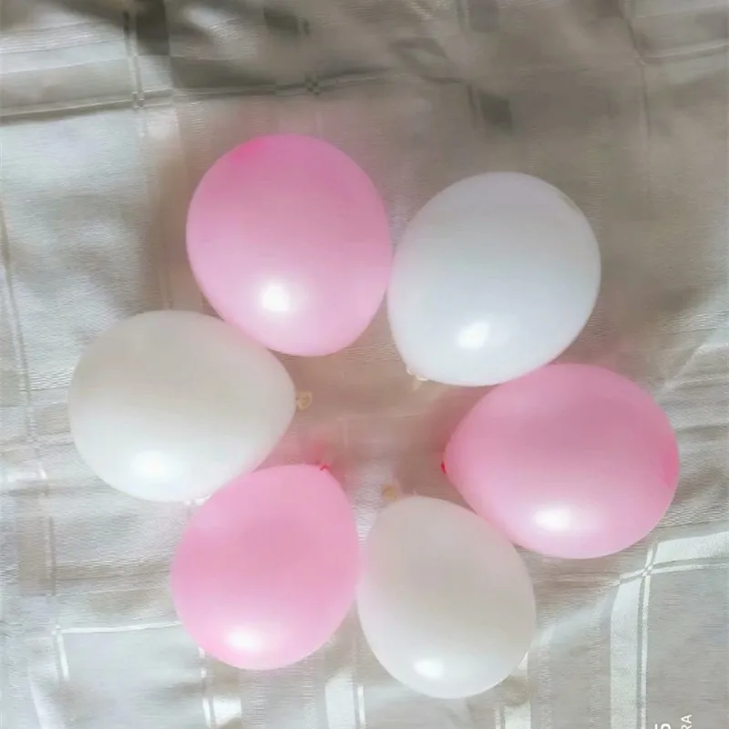 light pink-white Светильник, синие шары, 100 шт./лот, 5 дюймов, 1,2 г, Круглый, маленький латексный белый шар, украшение для детского душа, воздушные шары для дня рождения - Цвет: light pink-white