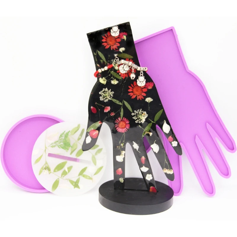 

Jewelry Display Resin Mold Hand Shape Resin Earrings Bracelet Storage Silicone Mold Jewelry Stand Mold Craft Tools