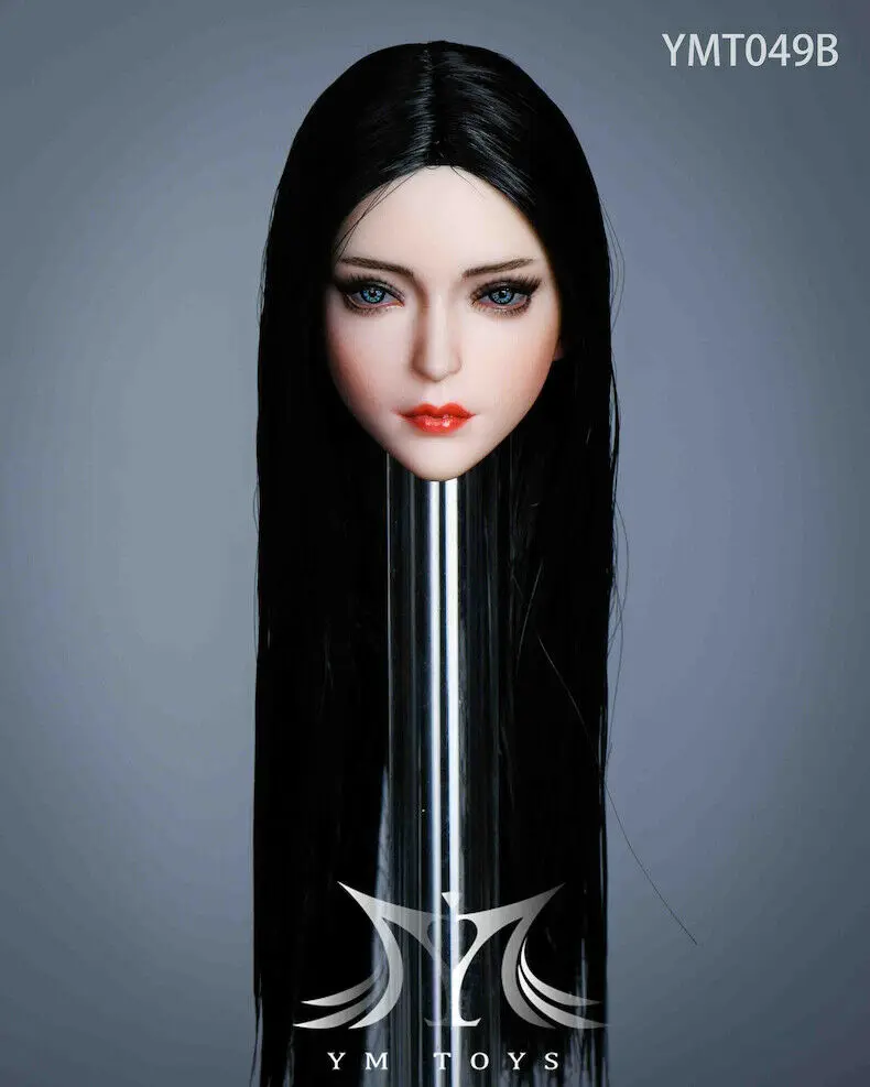 YMTOYS YMT049 1/6 Азия девушка макияж голова лепать черные/коричневые волосы подходит 12