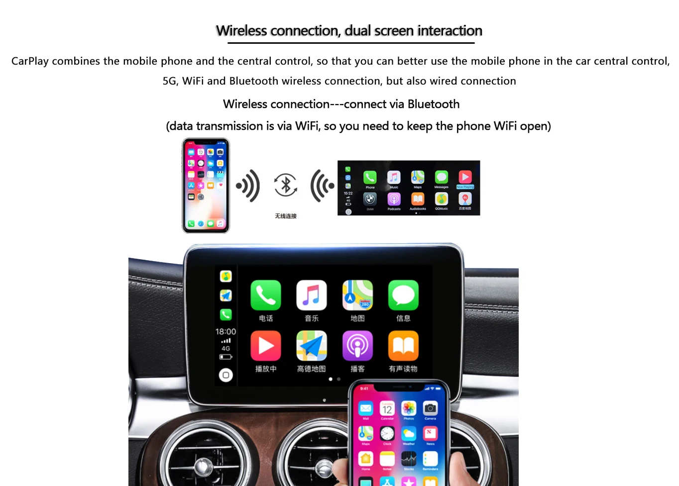 Беспроводной автомобильный модуль Apple Carplay Android декодер AI Box для Volvo XC60 XC70 S60 S80 V60 V70
