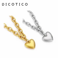 o chain necklace for women gold silver color stainless steel heart mujer collar choker women wedding jewelry wholesale items