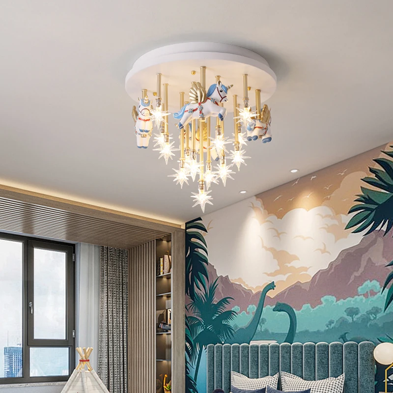 Креативный потолочный светильник для детской комнаты люстра спальни мальчиков и