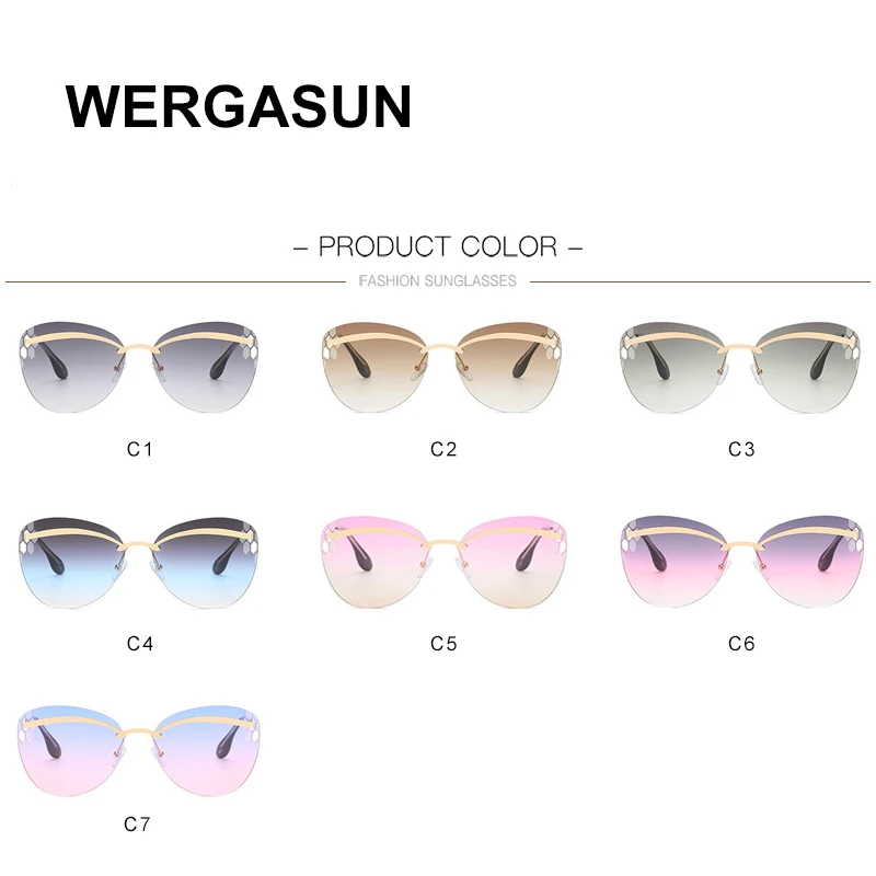 

WERGASUN Oversize Round Sunglasses Women Celebrity Sun Glasses Driving Superstar Luxury Brand Designer Female Shades UV400