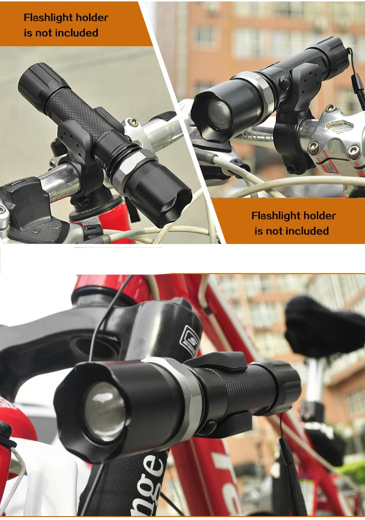 

350LM Super Bright LED flashlight led Torch Zoomable outdoor bicycle light rechargeable