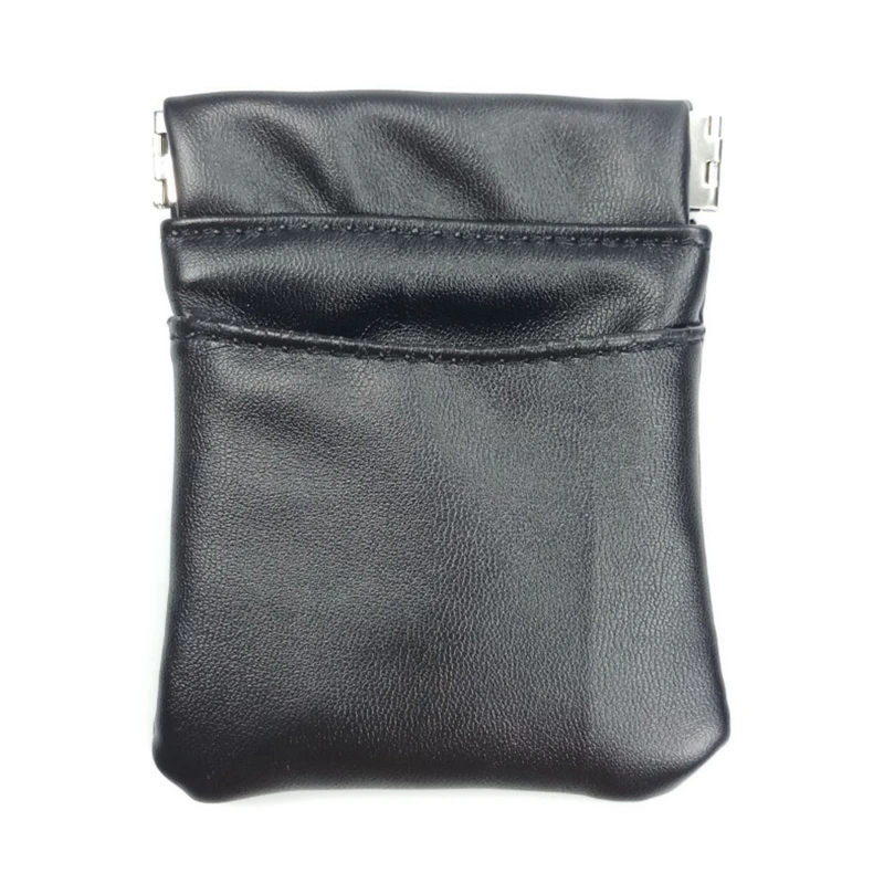 

Elastic Metal Solid PU Leather Coin Purse Small Mini Short Wallet Bags Change M2EB