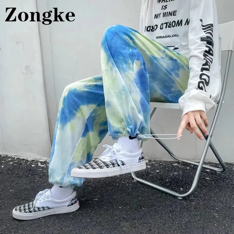 

Zongke Tie-dye Sweat Pants Men Clothing Streetwear Men Pants Japanese Fashion Trousers Men M-3XL 2022 Spring New Arrivals