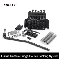 a set blackchrome tremolo bridge double locking systyem for electric guitar