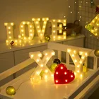 Светодиодный светильник с буквами, 26 дюймов, Английский алфавит, Креативный светодиодный светильник на батарейках, романтическая вечеринка, украшение для дома, лампа с буквами