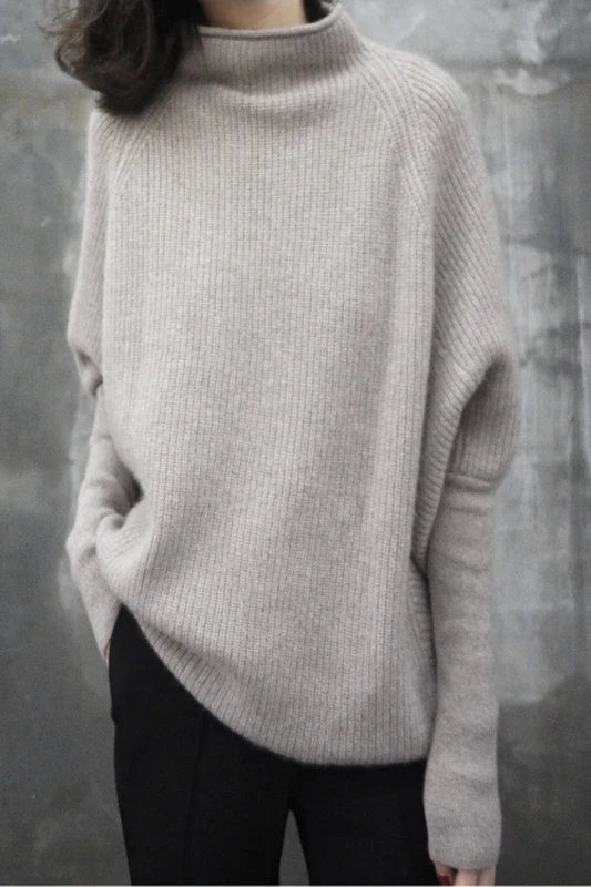 

2020 New Winter Thick Cashmere Sweater Women Boss Bat Sleeve Shirt Pullover Jumper Female Knitting Wool Fashion Sweaters