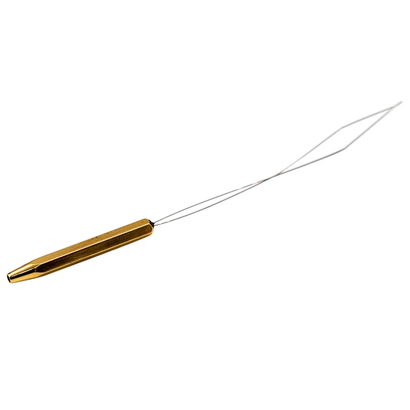 

1PCS Extra-Long Brass Bobbin Threader Fly Tying Tool Half Hitch Handle Tool Fly Fishing Thread
