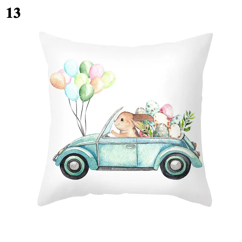 Happy Easter Cute Rabbit Pillow Cover Decorative Cushion For Sofa Home Car Covers Decor Cartoon Pilowcase | Дом и сад