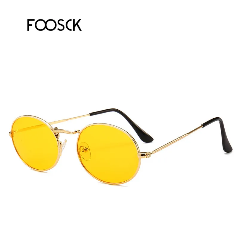 FOOSCK Роскошные Горячие новые тренды Солнцезащитные очки женские брендовые дизайнерские ретро зеркальные винтажные очки UV400 - Цвет линз: C5Yellow
