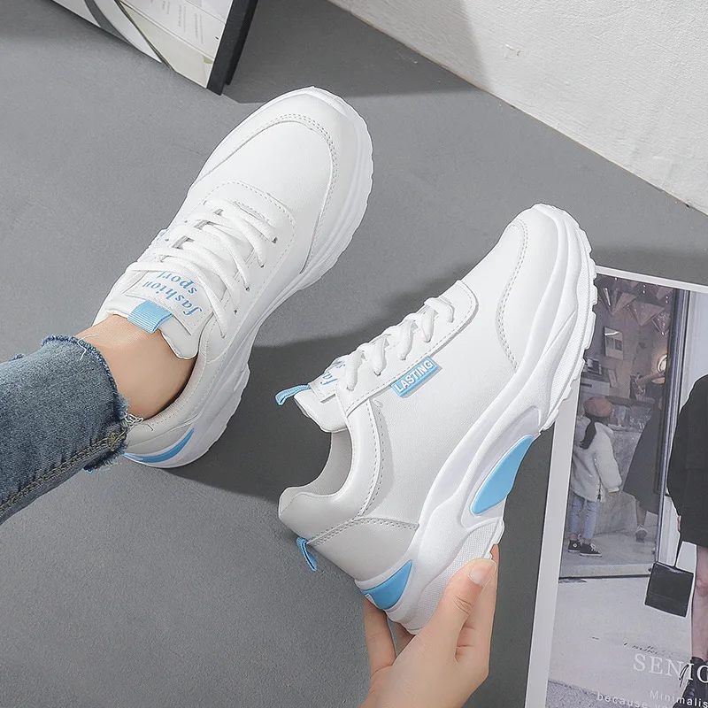 

Leather Old 2021 Spring and Autumn New White Shoes Women's Sports Shoes Women All-Matching Women's Shoes Simple platform shoes