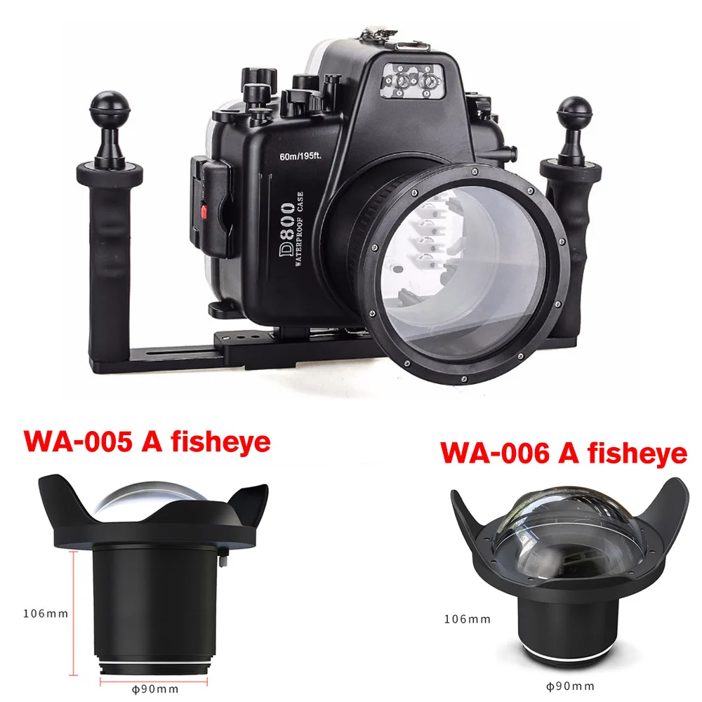 Чехол для подводной камеры Meikon Diving Equipment 60 m/195ft водонепроницаемый чехол Nikon D800 |