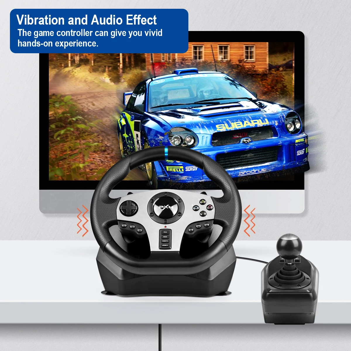 Игровой руль с педалью PXN-V9 Pro геймпад гоночный ручная передача Вибрация для