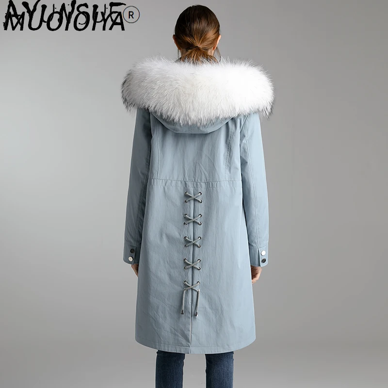 

Winter Clothes Women Fur Coat Female Natural Raccoon Fur Hooded Rex Rabbit Fur Coat Female Long Woman Parkas 2021 B9116