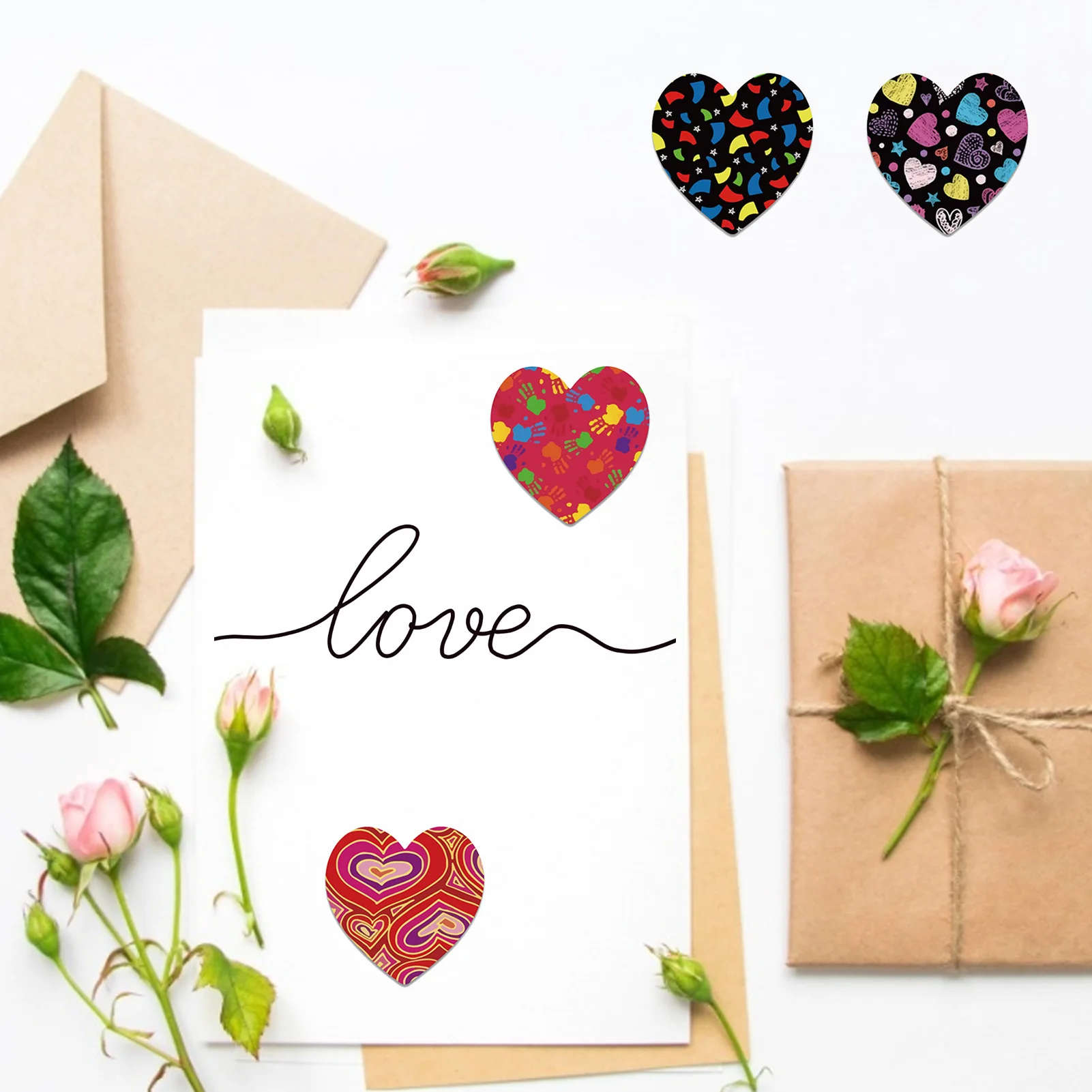 Наклейки на День святого Валентина декоративный самоклеящийся конверт в виде