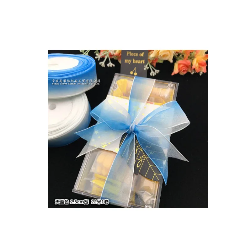 

10/ярд 25 мм градиентная шифоновая полупрозрачная лента из материала ленты для банта «сделай сам»