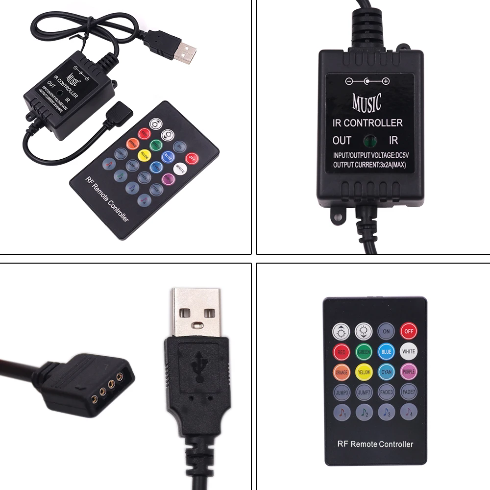 Музыкальная Светодиодная лента с USB 30 светодиодов/м 60 5050 RGB музыкальный