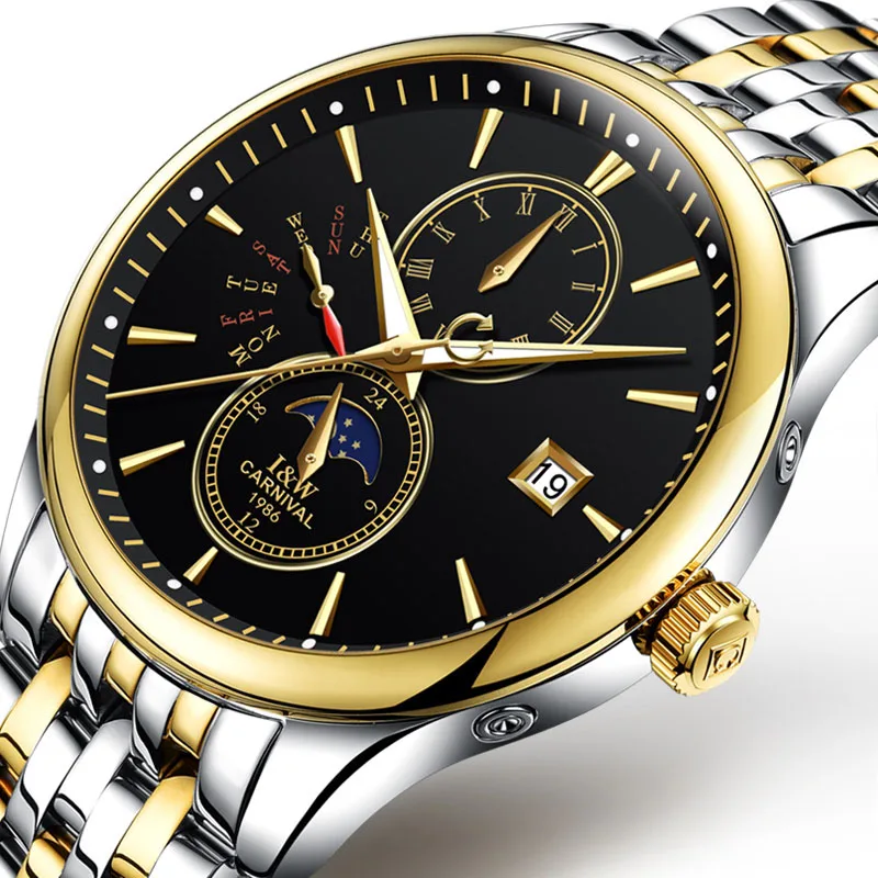 

Switzerland Carnival Brand Luxury Men Watche Auto Mechanical Watch Men Sapphire reloj hombre Luminous relogio clock C8732-3