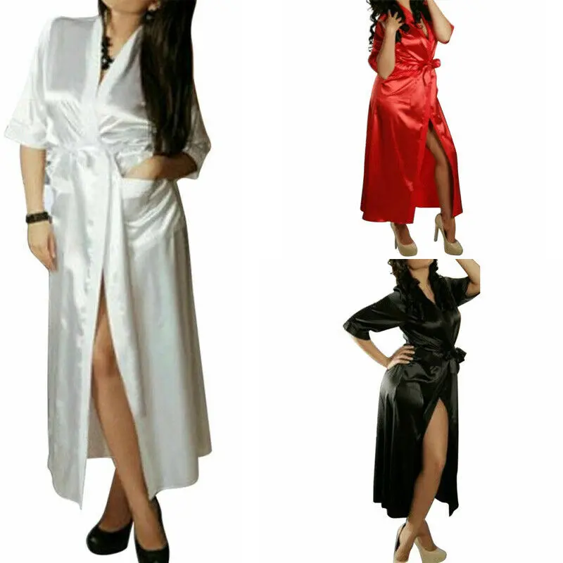 Женское Белье для сна шелк кружево сатин кимоно халат Дамское подружки невесты с