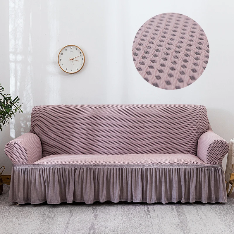 

Милый жаккардовый чехол для дивана в стиле принцессы 3D для гостиной, домашний декоративный чехол для дивана с юбкой, всесезонный Универсаль...