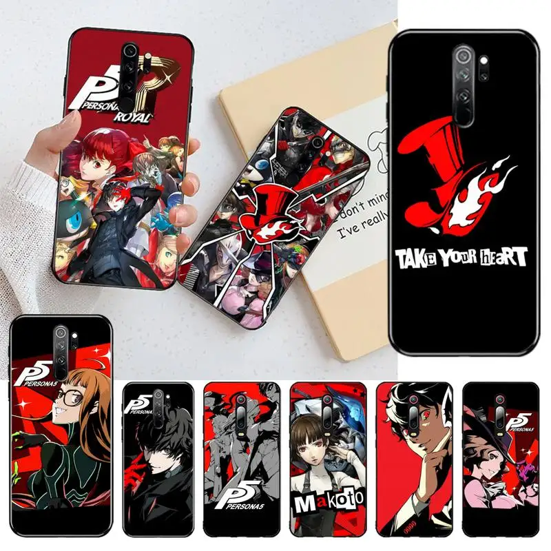 Аниме игра Persona 5 мягкая черная искусственная кожа для Redmi Note 9 8 8T 8A 7 6 6A Go Pro Max K20 K30 |