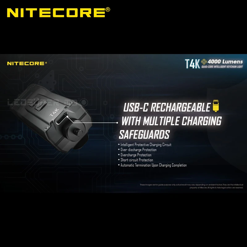 Продажа 4000 люмен Nitecore T4K супер яркий брелок EDC фонарик