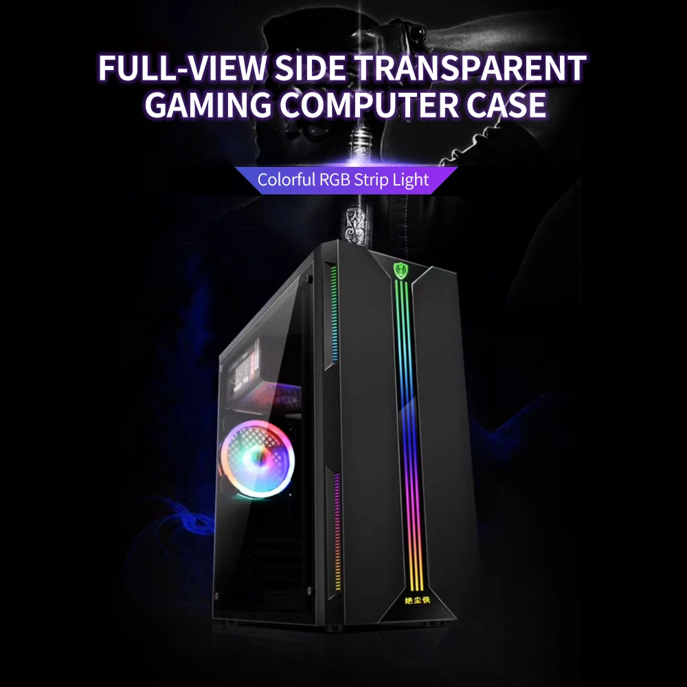 Чехол для настольного компьютера с поддержкой ATX/Micro ATX/Mini ITX прозрачный RGB чехол ПК