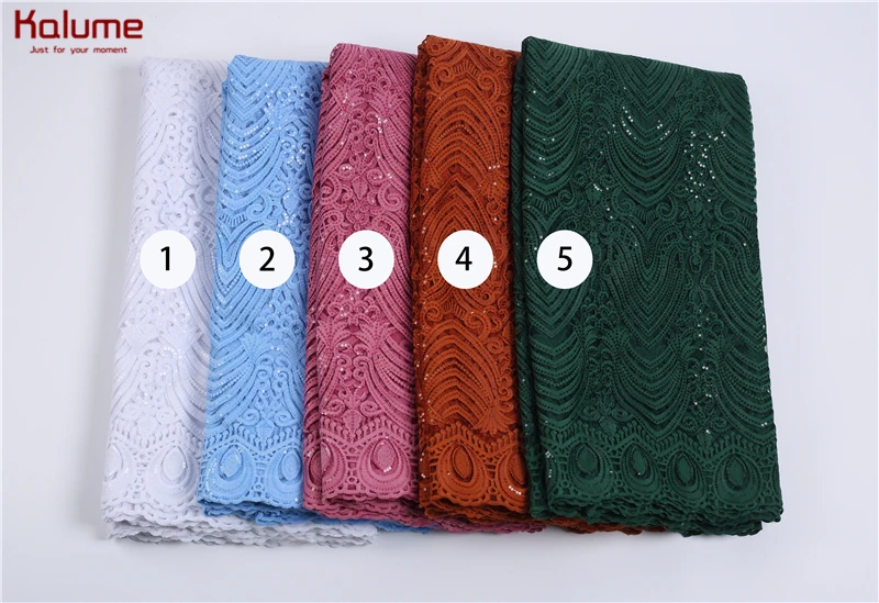 

Kalume Pure White Wedding African Lace Fabric Sequins French Milk Silk Lace Fabric Embroidery Nigerian Tulle Lace Fabrics F2220