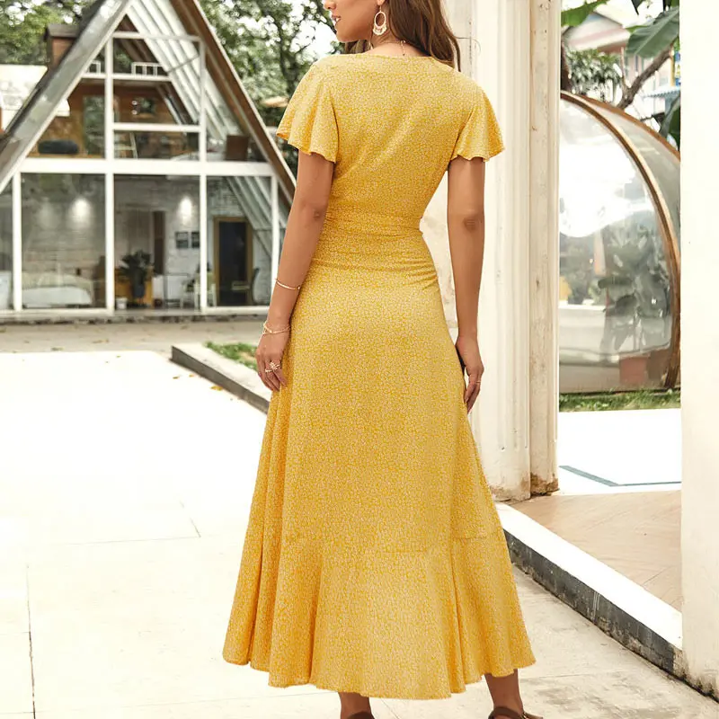 Vestidos De Verano летнее женское платье новая мода v образный вырез Сексуальные вечерние
