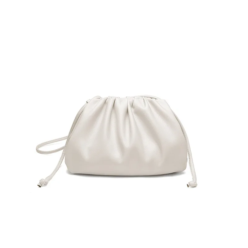 White 26x10x16cm Модная кожаная мягкая гофрированная большая сумка-мессенджер на плечо, Высококачественная женская дизайнерская сумка, повседневный клатч - Цвет: White 26x10x16cm