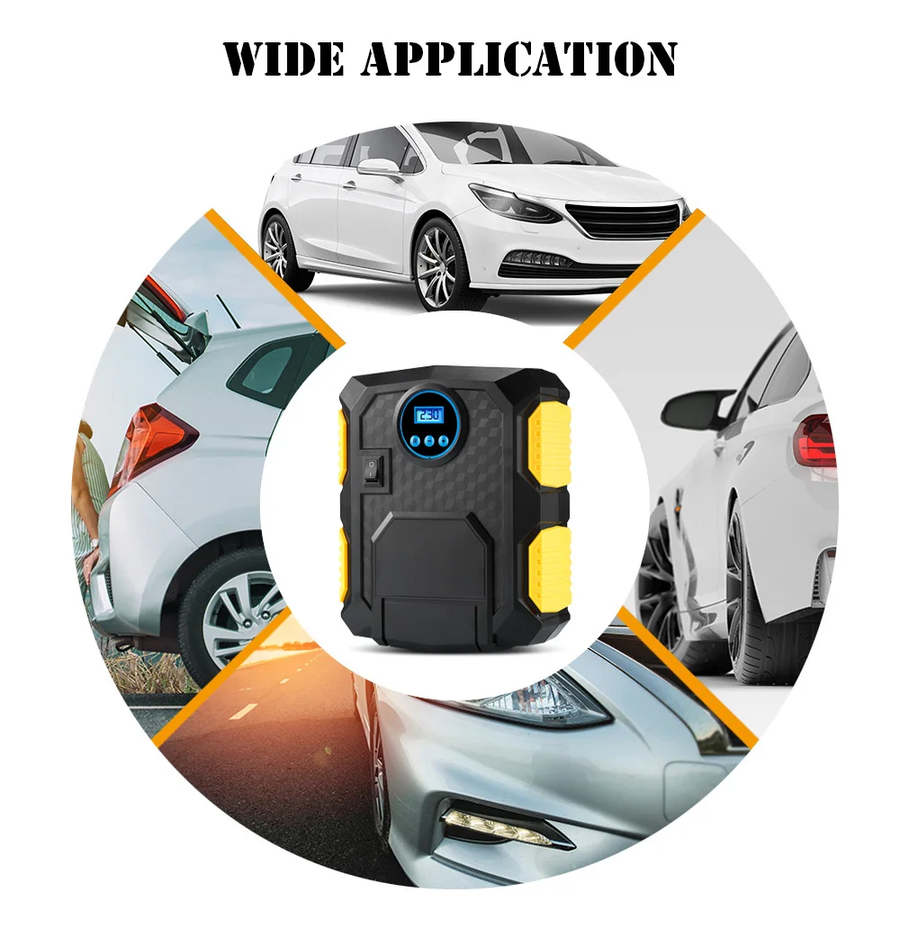 12V портативный автомобильный воздушный компрессор надувной насос цифровой