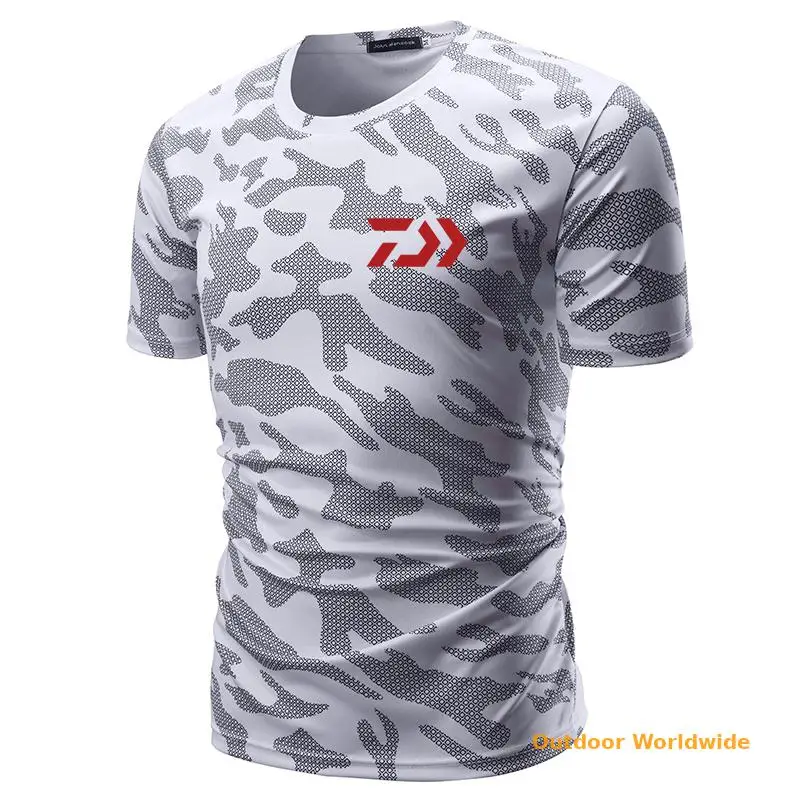 Спортивная качественная летняя одежда Daiwa для рыбалки камуфляжная футболка с