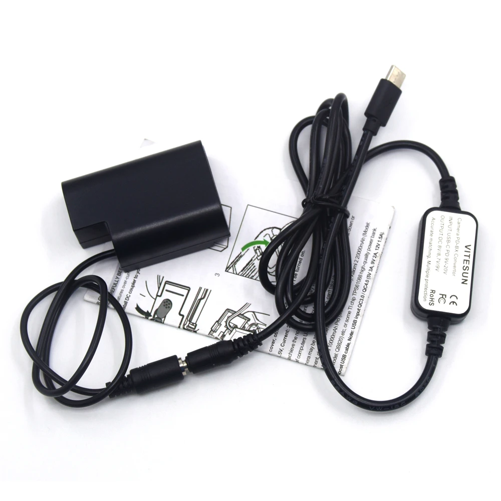 USB TYPE-C Power Bank PD кабель + DMW-BLF19 полностью декодированный DC муфта DMW-DCC12 для Lumix DMC-GH5 GH5s