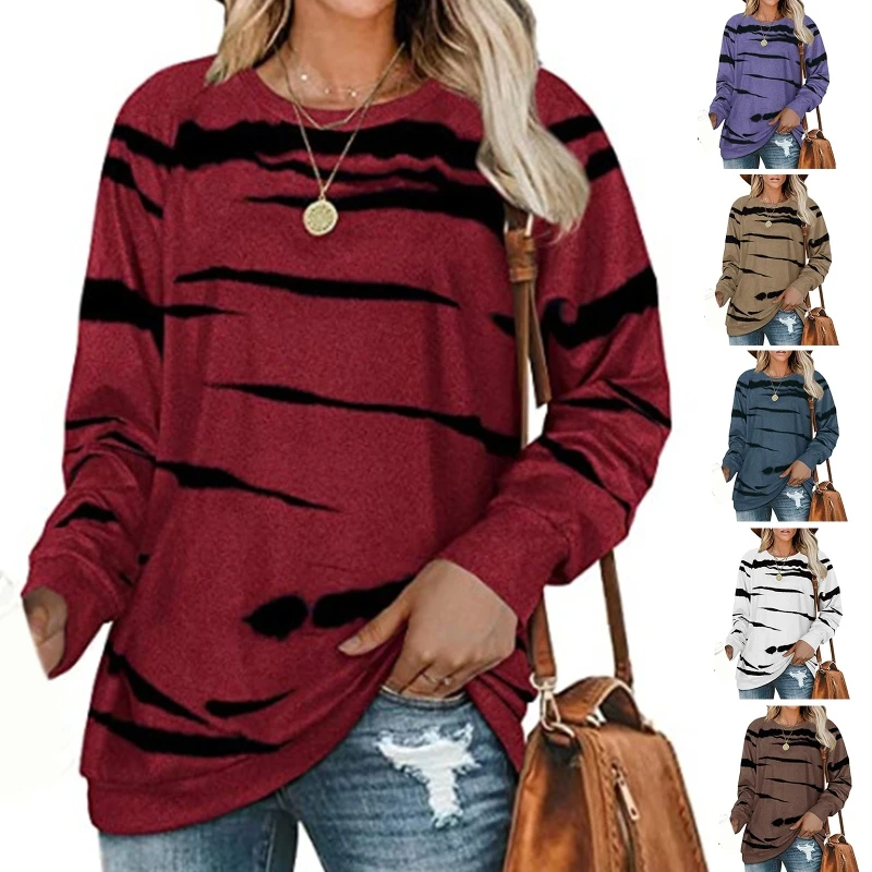 

Женская Асимметричная туника с длинным рукавом и круглым вырезом