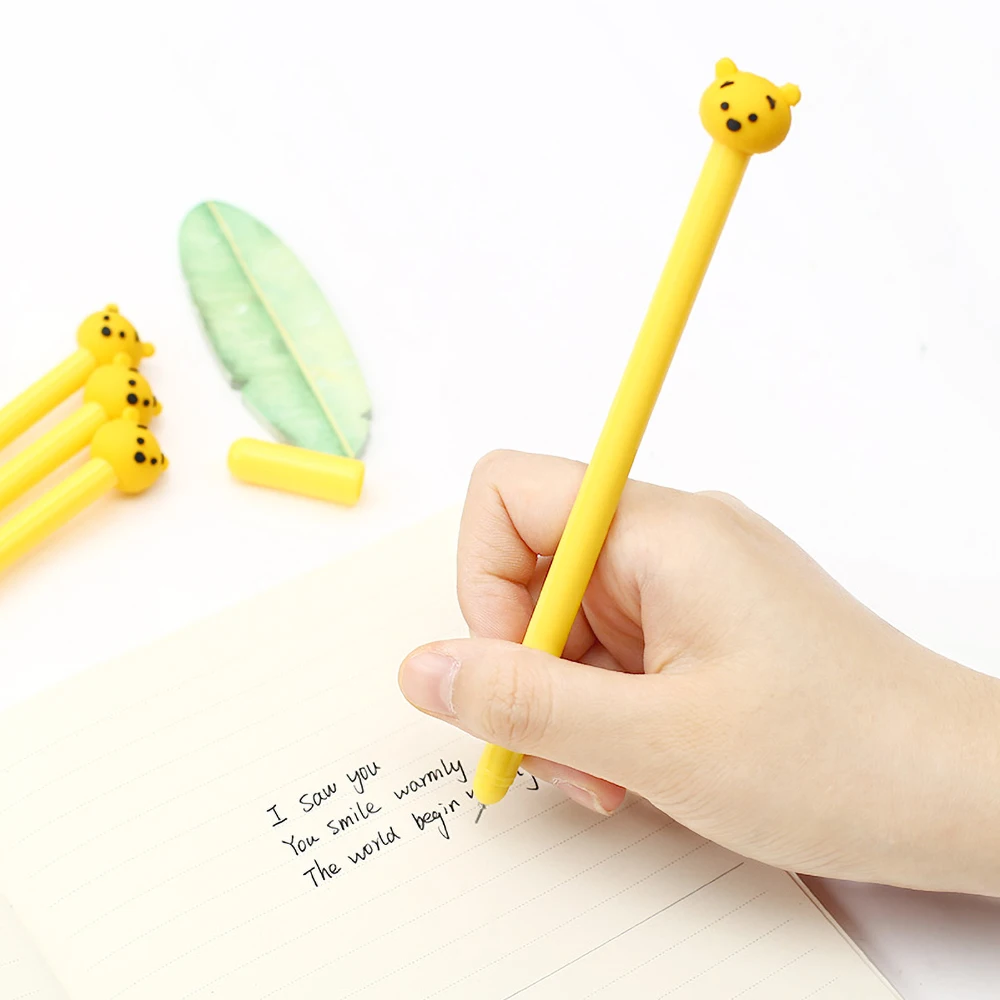 Korean Cute Kawai Bear Gel Pen Blue Kawaii Stationery Store Office Accessory Stationary Back to School Art Supply Thing Item Kit |