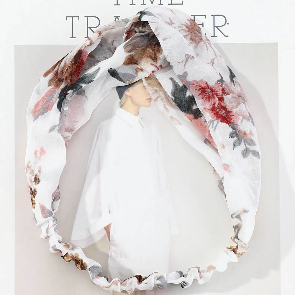 Повязка на голову с цветочным принтом 1 шт. |