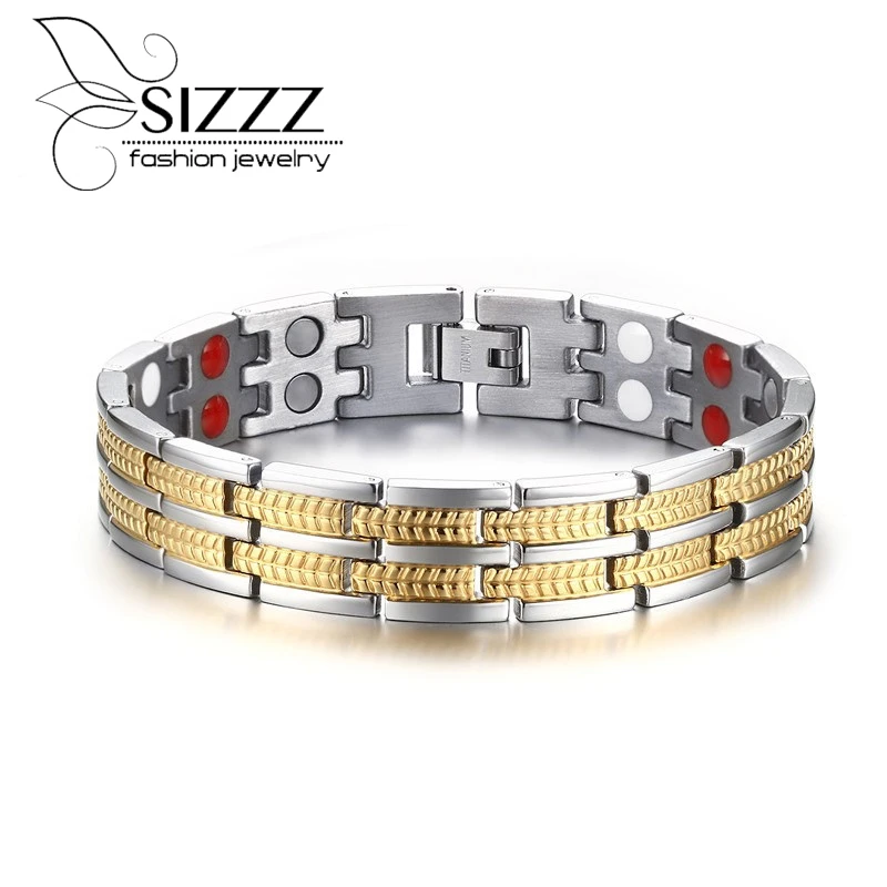 Новый Титановый стальной целебный магнитный энергетический Браслет для