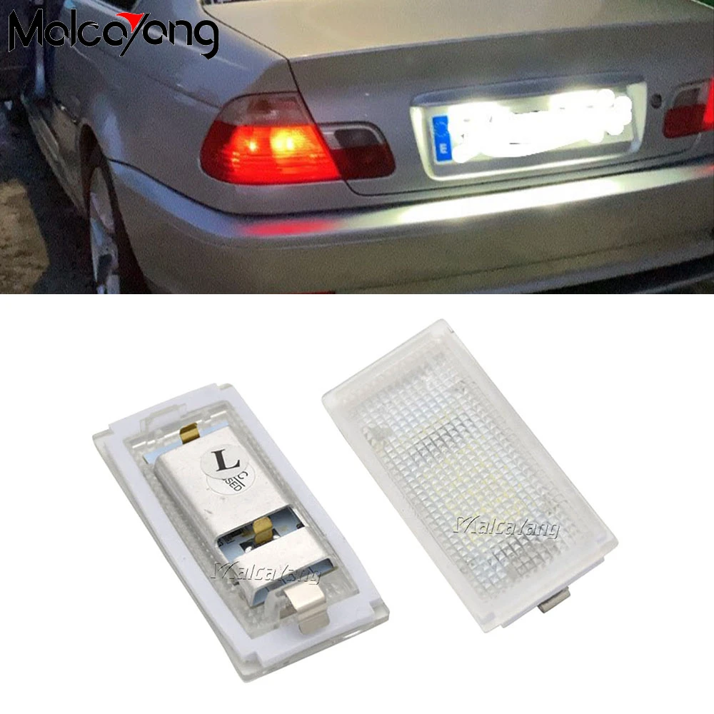 

2Pcs SMD Canbus Error Free White LED Number License Plate Lights Lamp For BMW 3 Series 325i 328i 318 320 E46 2D M3 Facelift