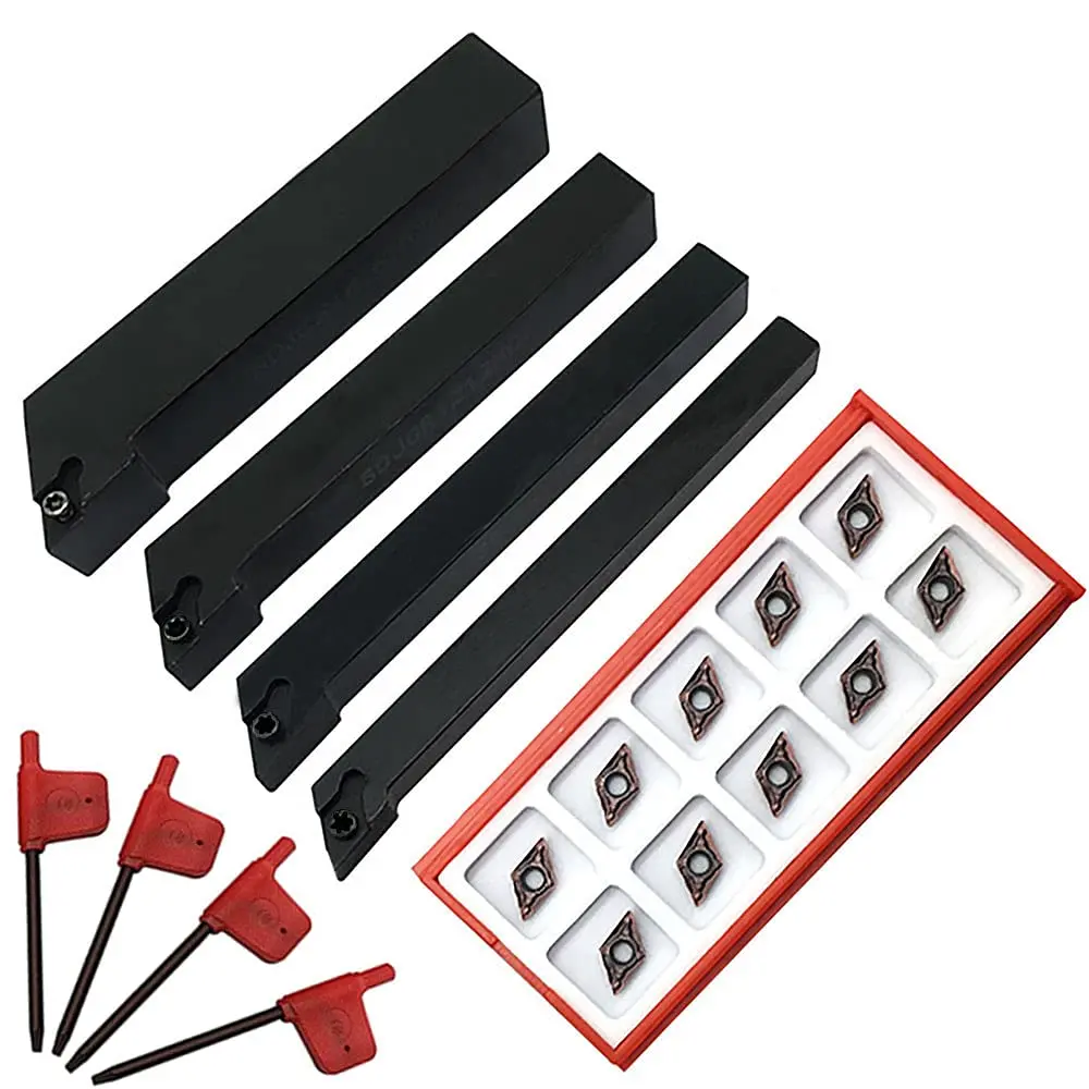 

93° External Turning Tools Holder SDJCR/L0808(1010,1212,1616) H07 with 10pcs Indexable Carbide Insert DCMT21.51 DCMT070204