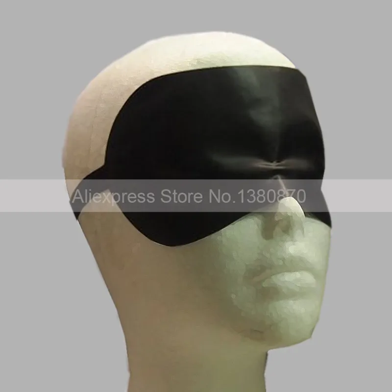 Повязка на глаза унисекс из латекса темно-синего цвета для взрослых S-LM199 |