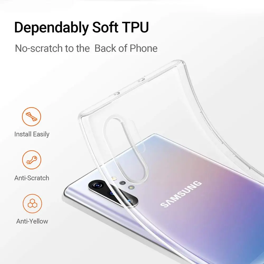 Модный чехол для samsung Note 10 Plus, тонкий прозрачный мягкий ТПУ чехол для Galaxy Note 10, защитный чехол для телефона Note10