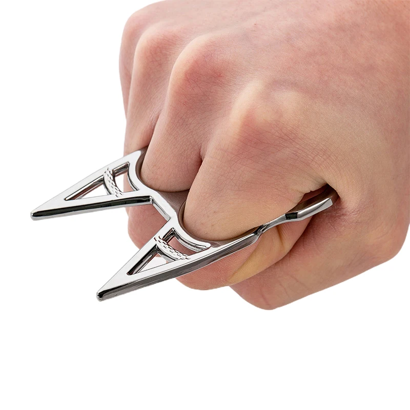 

1Pc Two-finger Defense EDC Tool Cat Window Breaker Tool EDC Self Defence Stainless