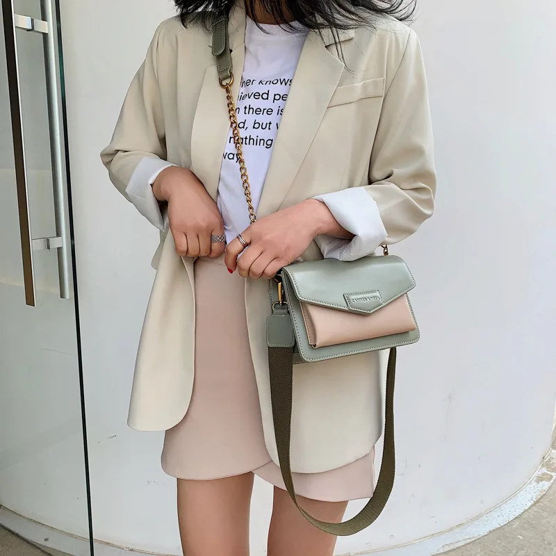 Женская сумка с квадратным ремнем 2020 новый стиль летняя модная на плечо в