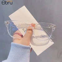 elbru anti blue light computer myopia glasses women men ultralight clear round nearsighted eyeglasses diopters 0 to 600 unisex