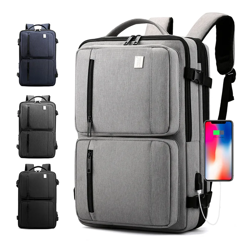 Scione-حقيبة سفر مضادة للماء للرجال ، حقيبة ظهر للكمبيوتر المحمول مقاس 21 بوصة ، متعددة الوظائف ، USB ، سعة كبيرة