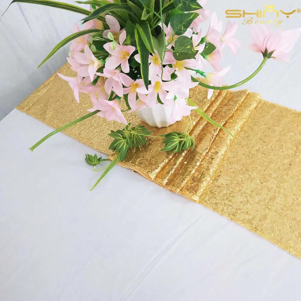 30*275 см золотые блестящие скатерти из полиэстера/нейлоновой ткани скатерть для