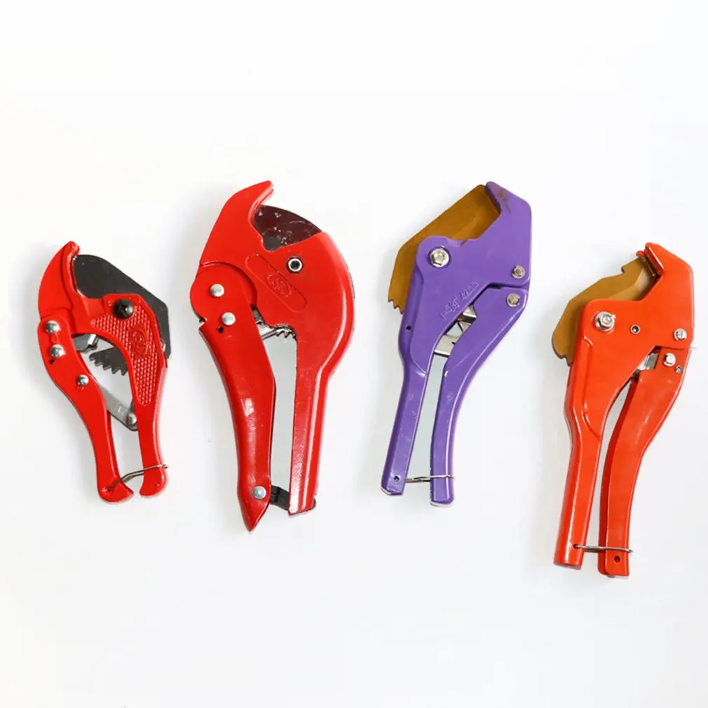 

PVC Aluminum Plastic Pipe Water Tube Tubing Hose Cutter Scissor Knife Cut Ratchet Plumbing Tool Hand Tool Red 1pc 42mm PE