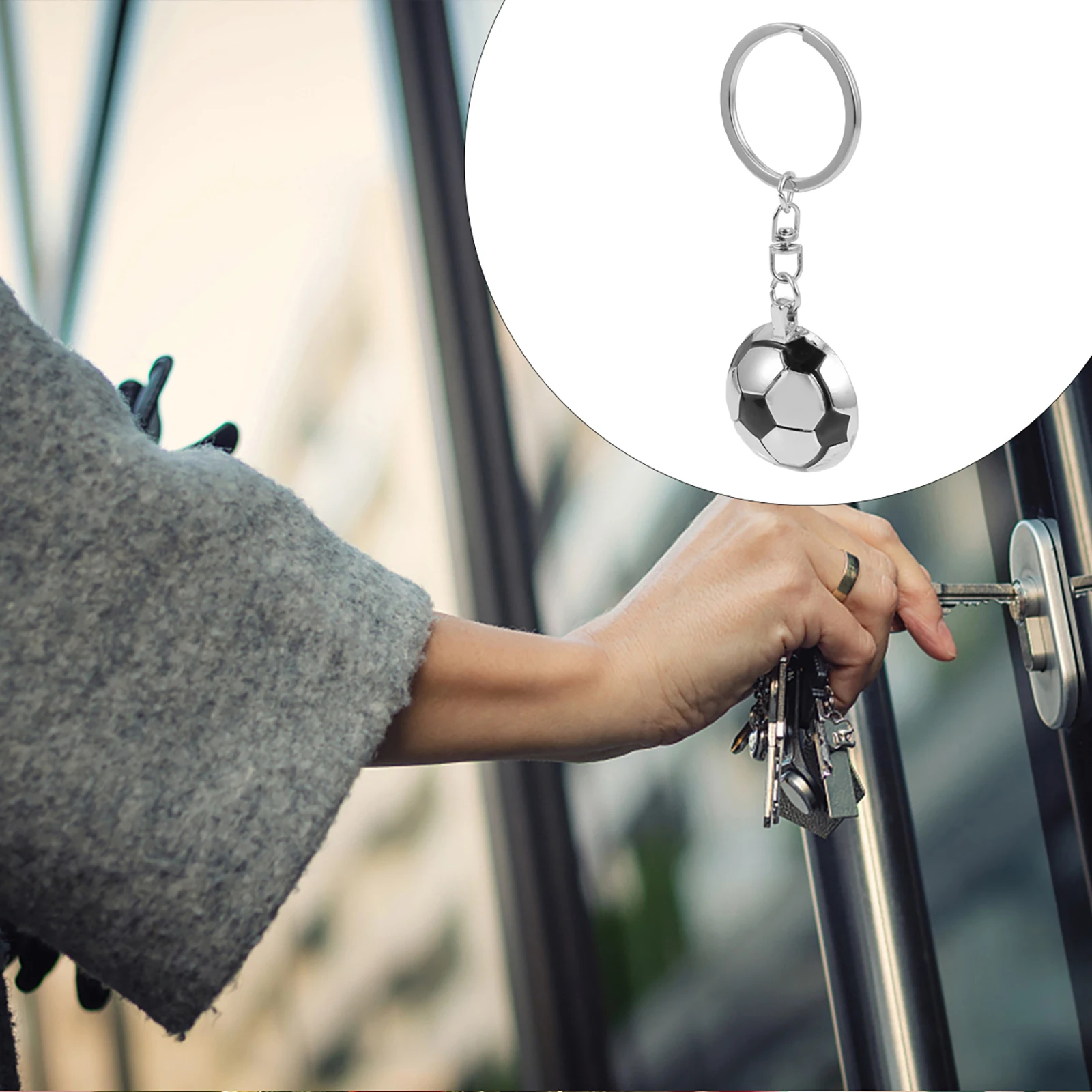 

5pcs Football Key Chain Creative Key Ring Lovely Key Pendant Bag Decoration